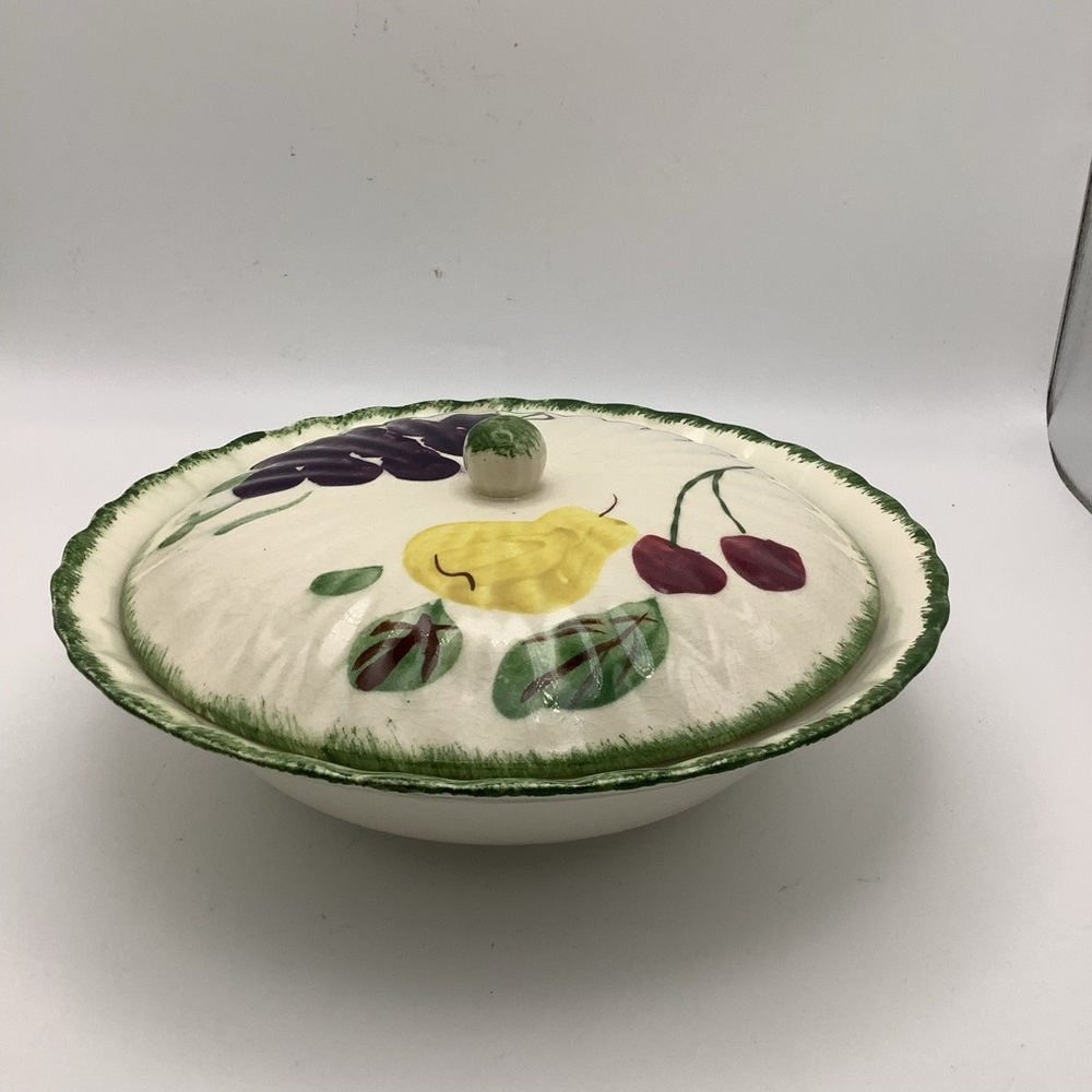 Rare find - Vintage Blue Ridge Hand-Painted Fruit Fantasy Covered Dish - Picture 2 of 16